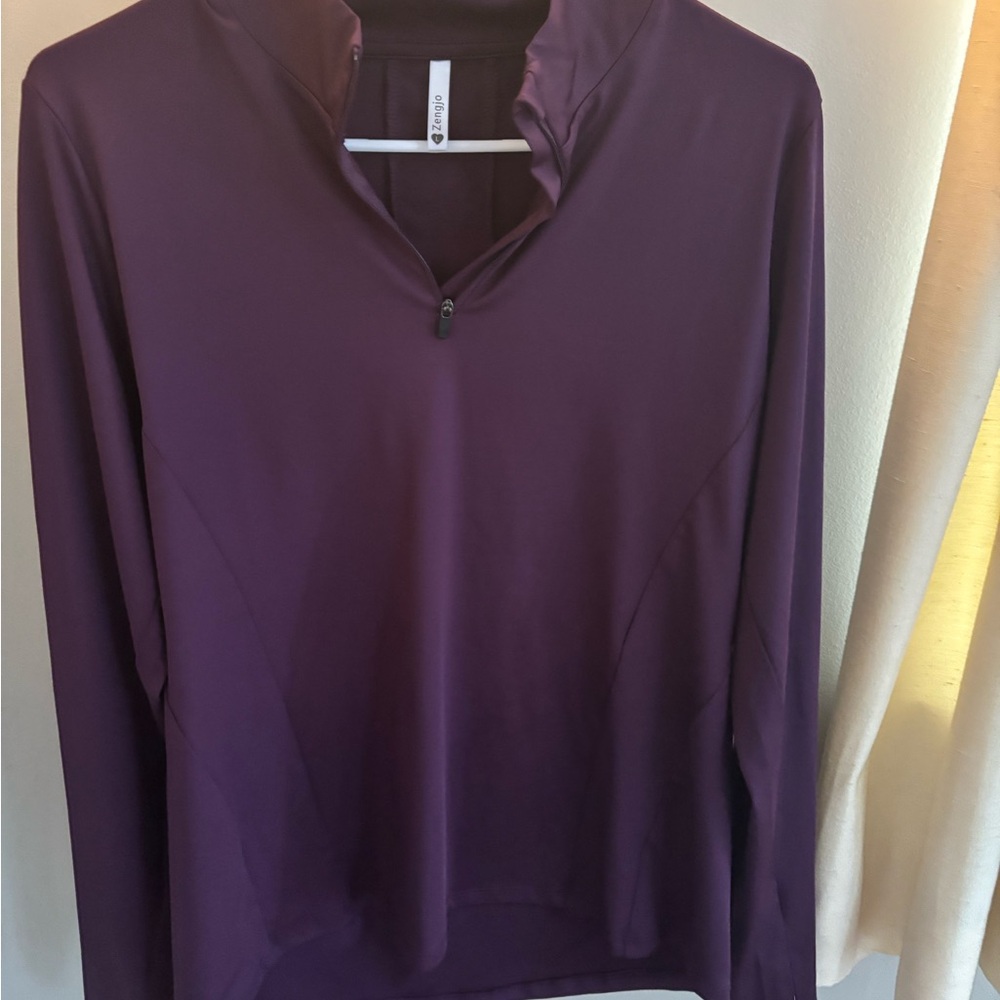 Purple Long Sleeve Quarter-Zip Top